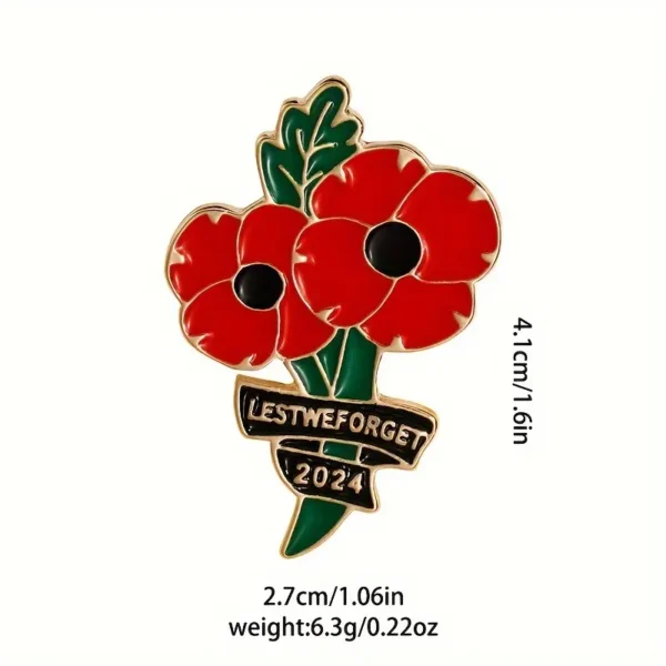 Cute Alloy Poppy Brooch Pin