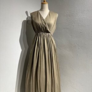 Brown Cotton Sleeveless Dress