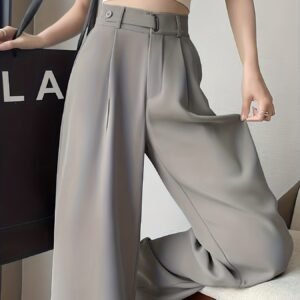 High-End Summer Black Suit Pants
