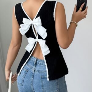 Elegant Ribbed Women's Vest