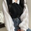 01 Faux Two-Piece Sweatshirt
