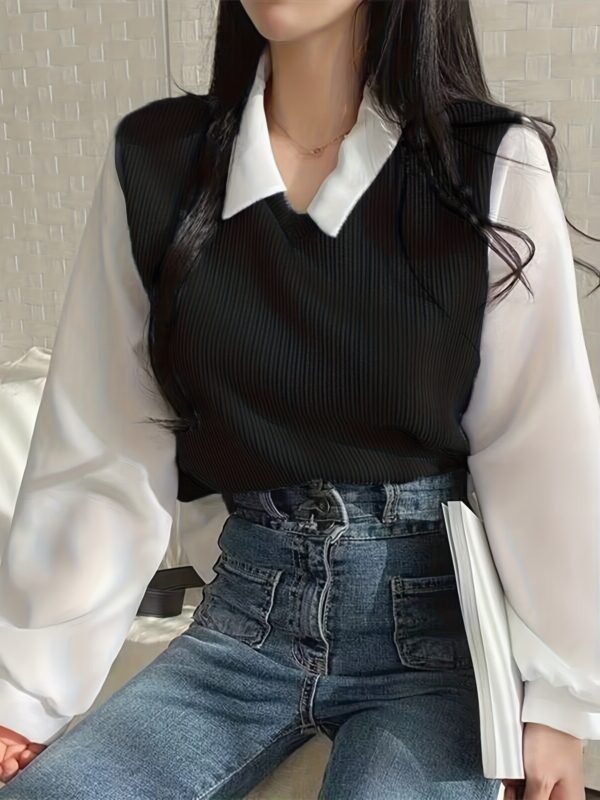 02 Faux Two-Piece Sweatshirt