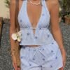 Blue Striped Pajama Set