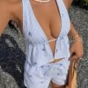 Blue Striped Pajama Set