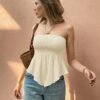 04 Women's Solid Color Off-Shoulder Camisole