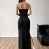 Women's Elegant High-Slit Maxi Dress